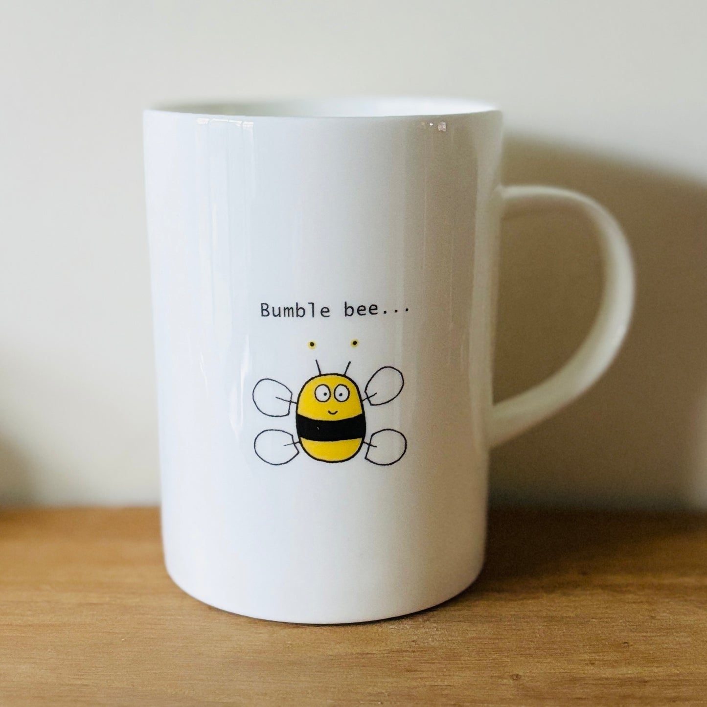 fine china mug with bumble bee motif