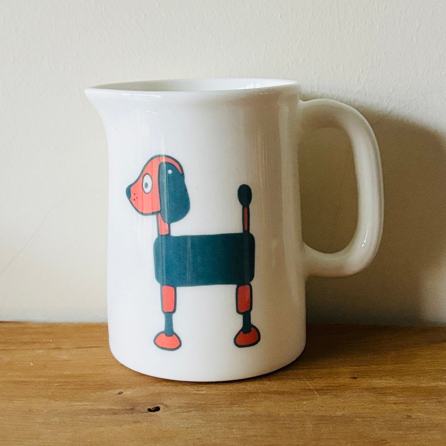 fine china mini jug with dog illustration