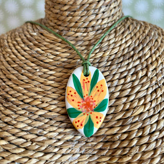 Flower ceramic pendant