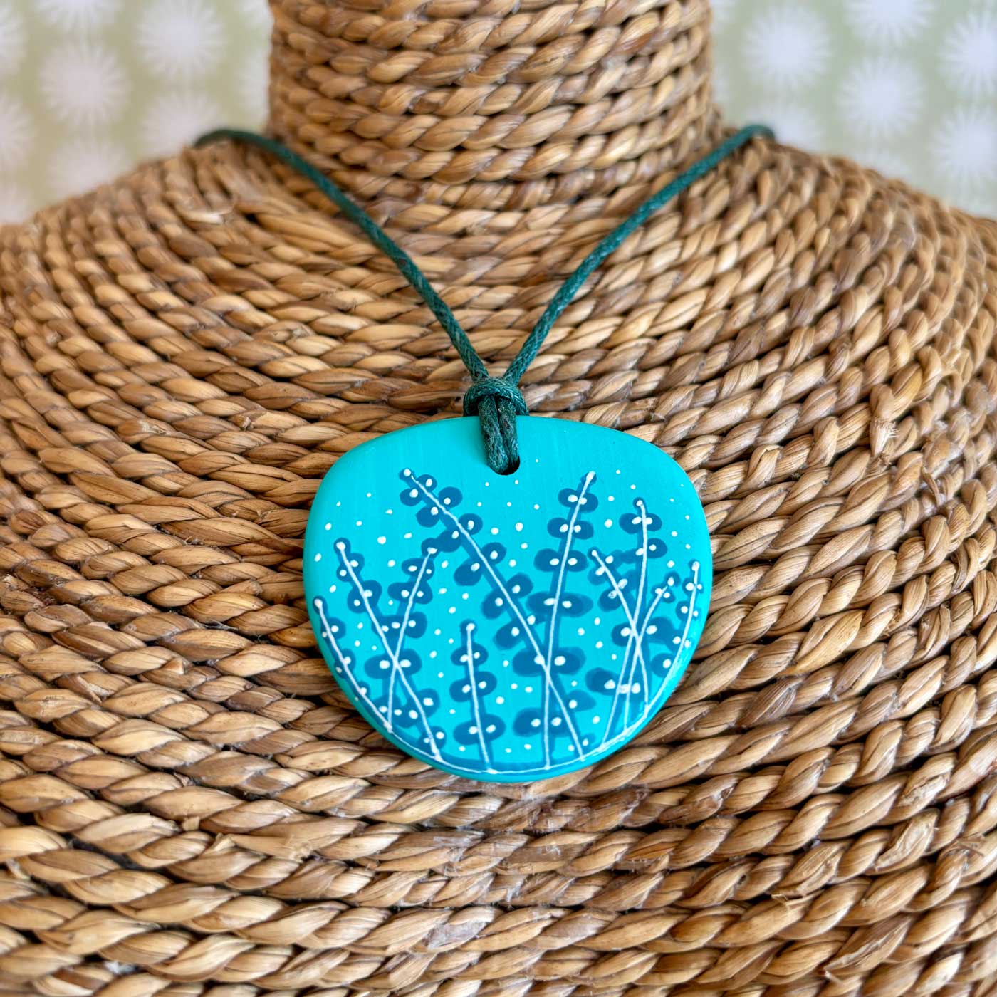 Frond ceramic pendant