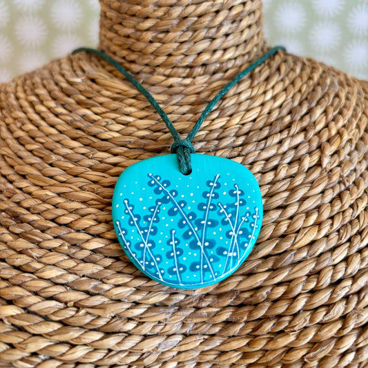 Frond ceramic pendant