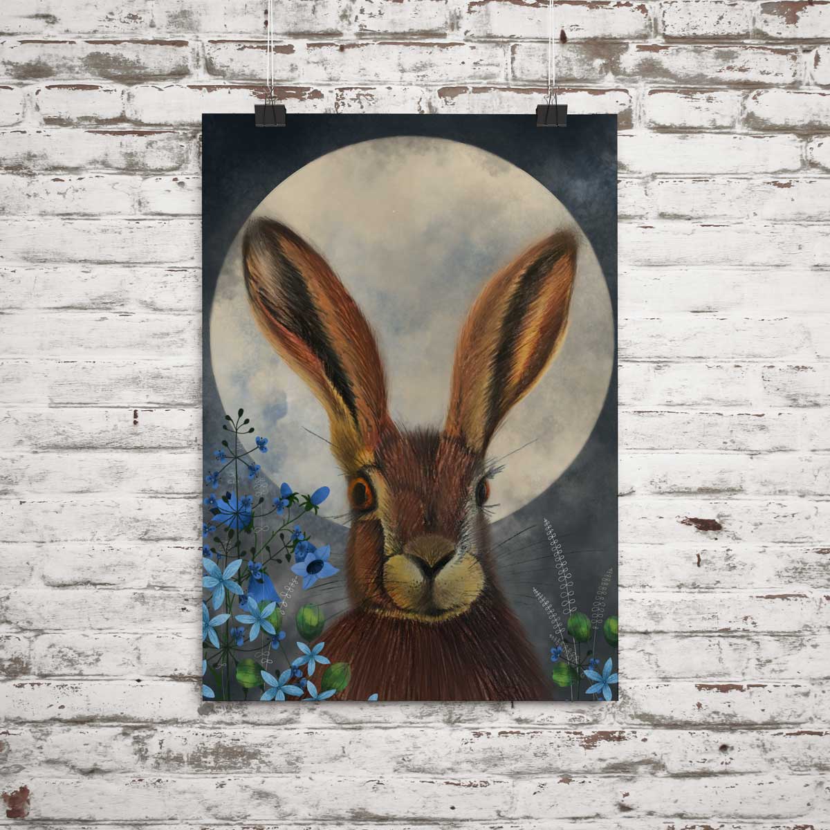 Unframed view of the moon hare illustration