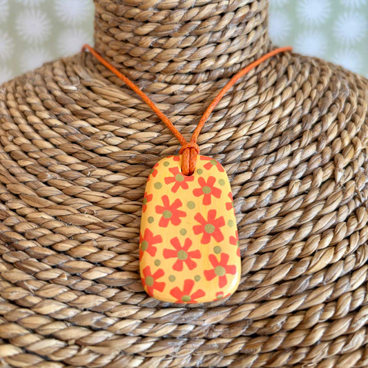 Peachy ceramic pendant