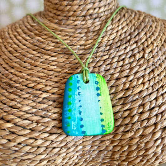 Sea kelp ceramic pendant