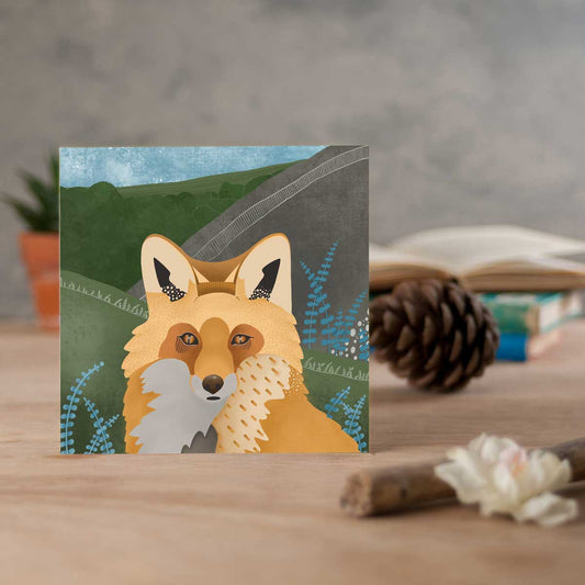greeting card with fox illustration
