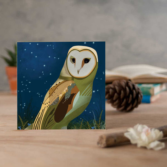 greeting card with owl illustration