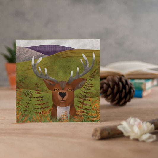greeting card with stag illustration