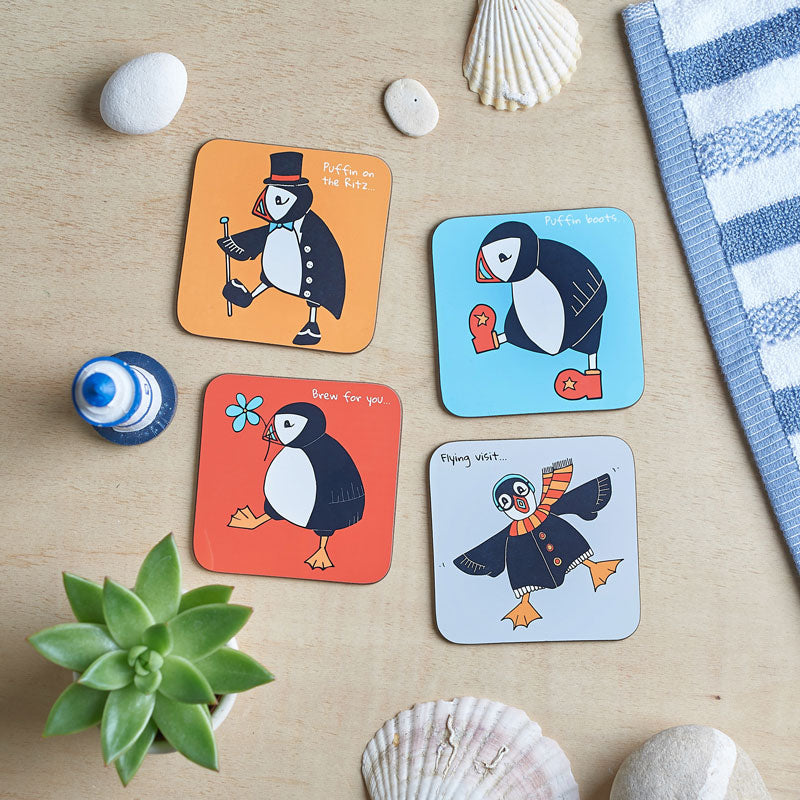 Puffin coaster set