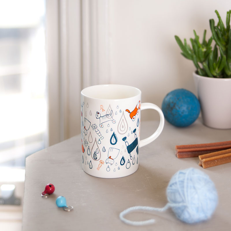 Raining cats and dogs mug